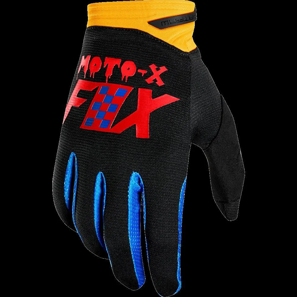 כפפות רכיבה פוקס שחור / צהוב - FOX DIRTPAW CZAR V19